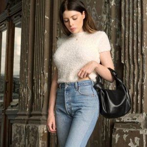 LC Lauren Conrad Eyelash Sweater Top in Cream S